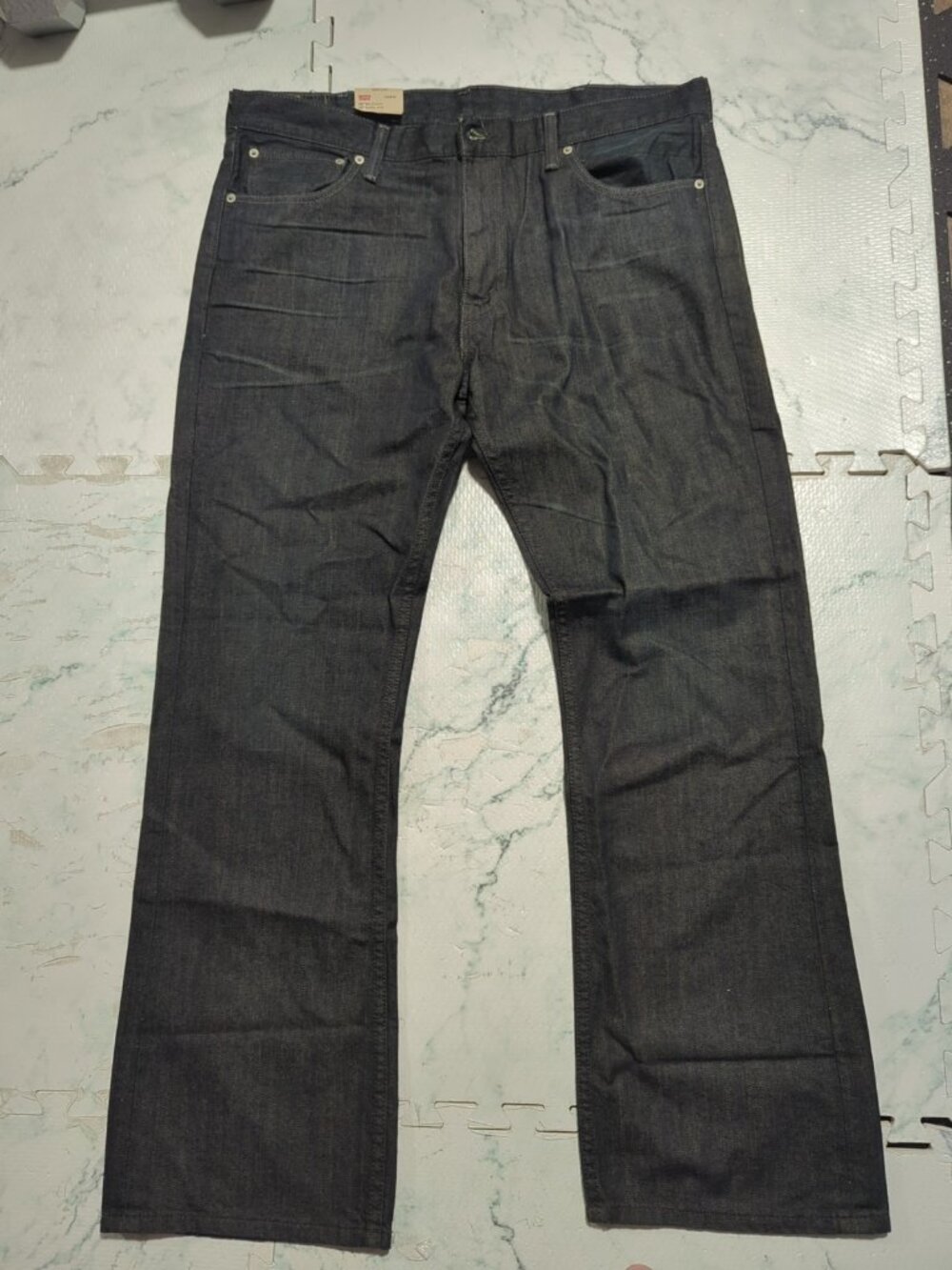 Levis 527 Jeans Men's 38x32 Dark Blue Denim Bootcut Distressed All Cotton Cowboy